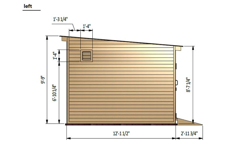 Longbow 12x24 Leanto Roof Storage Shed Plan