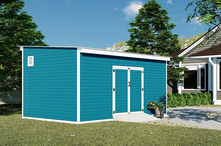 botan 12x16 lean-to roof storage shed plan - howtoplans.org