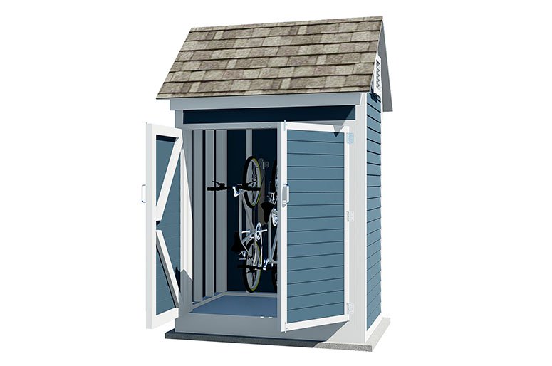 Comfy 4x6 Gable Roof Bike Shed Plan - Howtoplans.org